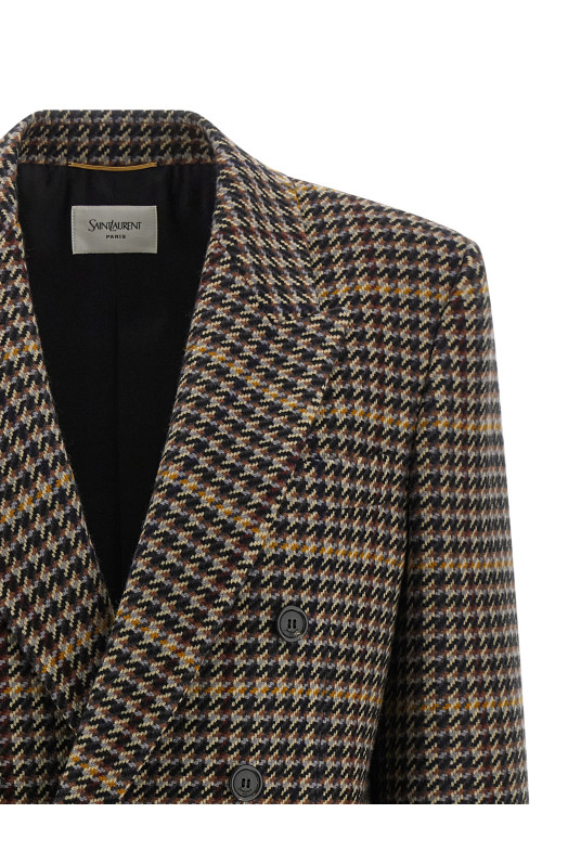 Double-breasted houndstooth blazer Multicolor Double-breasted houndstooth blazer Multicolor