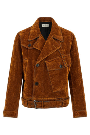 Бархатная мотоциклетная куртка Multicolor DRIES VAN NOTEN 2520205792392105 Бархатная мотоциклетная куртка Multicolor DRIES VAN NOTEN 2520205792392105