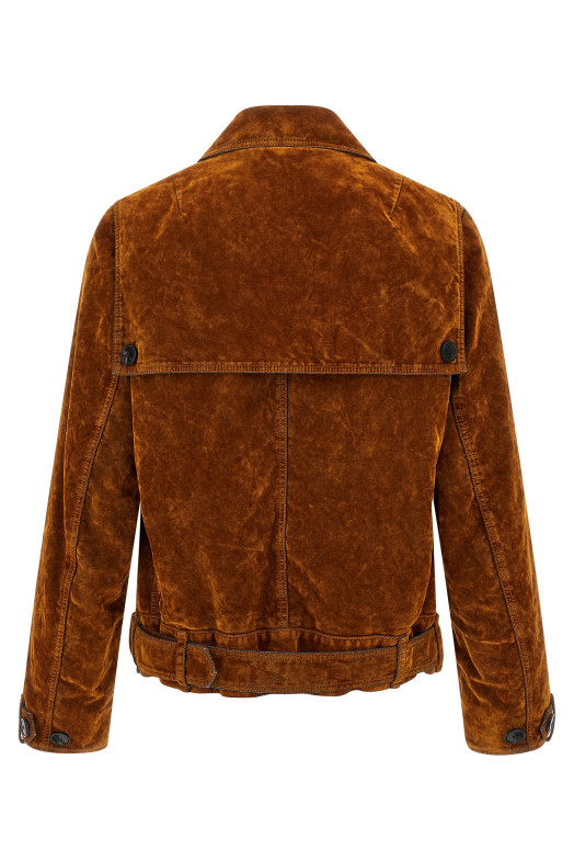 Бархатная мотоциклетная куртка Multicolor DRIES VAN NOTEN 2520205792392105