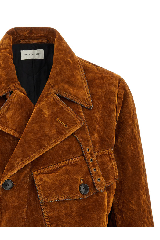 Бархатная мотоциклетная куртка Multicolor DRIES VAN NOTEN 2520205792392105