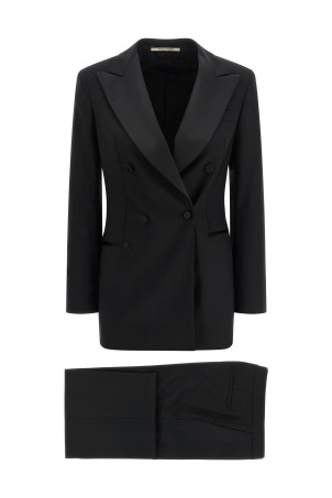 'Clarita' tuxedo dress Black