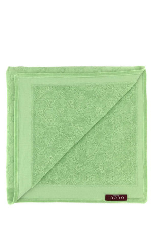 Пляжное полотенце из махровой ткани флуо-зеленого цвета GUCCI (8190693GALE)
