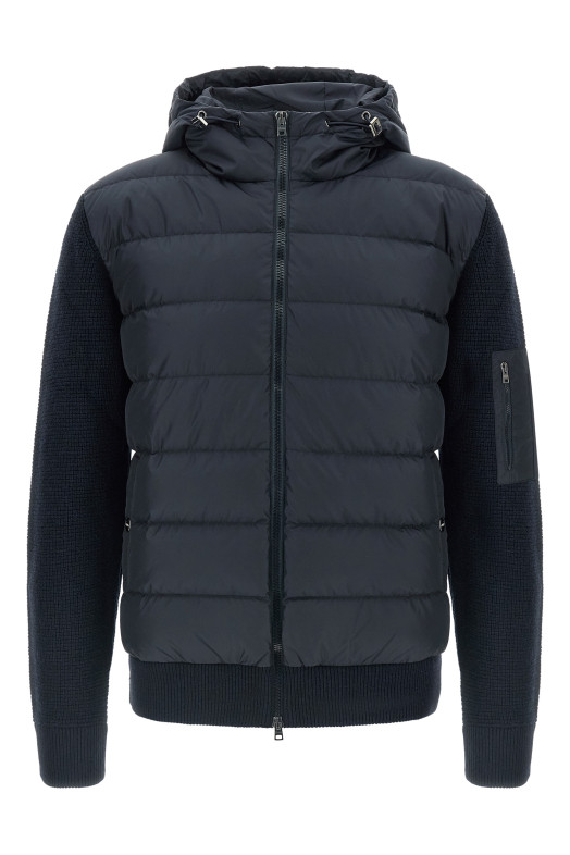 Bi-material down jacket Multicolor