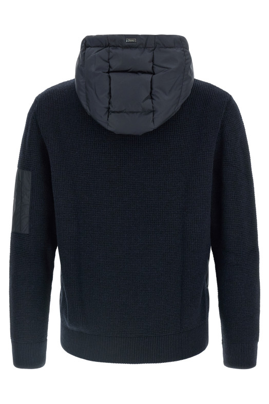 Bi-material down jacket Multicolor