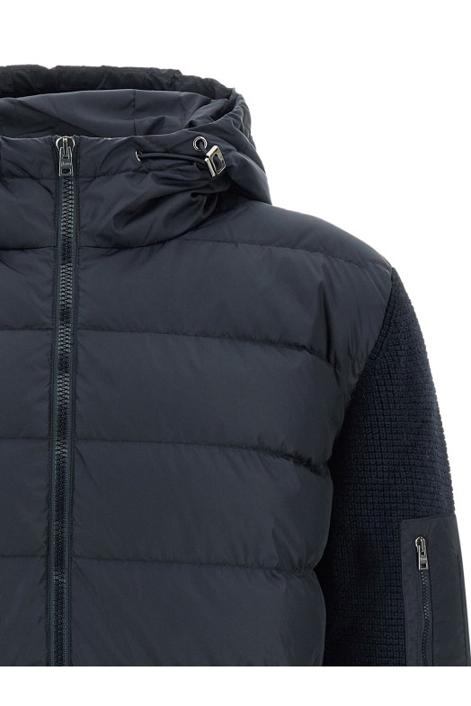 Bi-material down jacket Multicolor