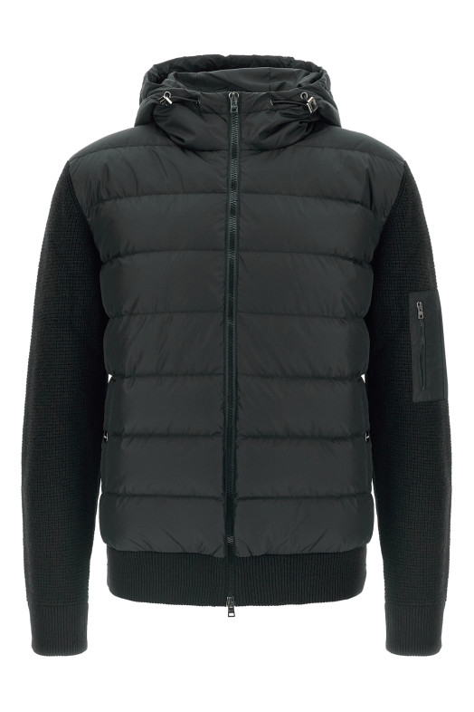 Bi-material down jacket Multicolor