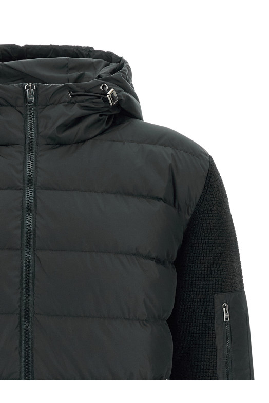 Bi-material down jacket Multicolor