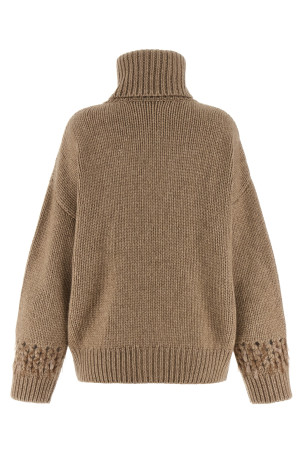 Drop sequin cardigan Beige