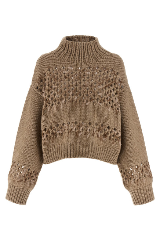 Drop sequin sweater Beige Drop sequin sweater Beige