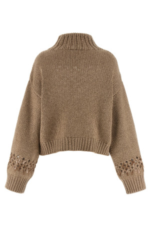 Drop sequin sweater Beige