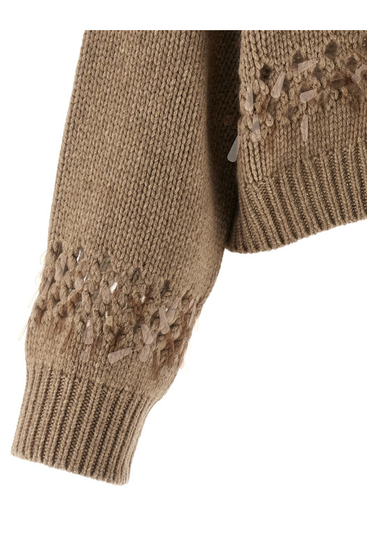 Drop sequin sweater Beige Drop sequin sweater Beige