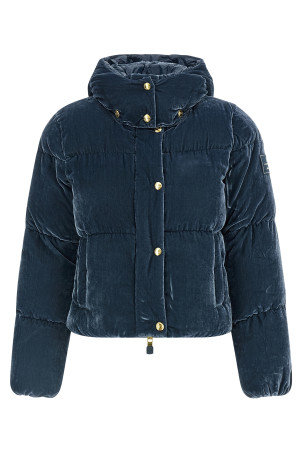 Бархатная пуховая куртка Синяя ELISABETTA FRANCHI PI82D56E2EA8