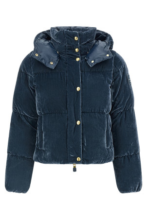 Бархатная пуховая куртка Синяя ELISABETTA FRANCHI PI82D56E2EA8