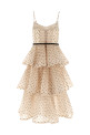 'Pleated Tiered Midi' dress Beige 'Pleated Tiered Midi' dress Beige