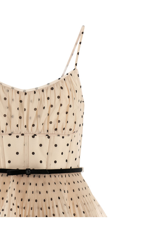 'Pleated Tiered Midi' dress Beige 'Pleated Tiered Midi' dress Beige