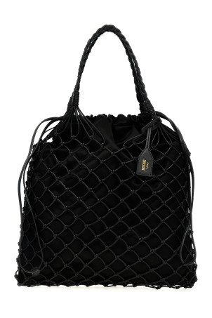 Ткана сумка для покупок з натуральної шкіри Наппа Чорна MOSCHINO A730380022555 Ткана сумка для покупок з натуральної шкіри Наппа Чорна MOSCHINO A730380022555