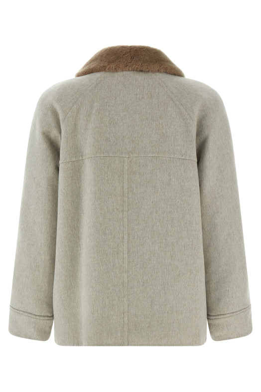 Куртка з вставкою з овчини Бежева BRUNELLO CUCINELLI MD5037908C063