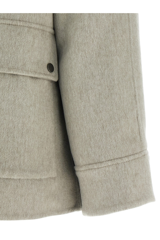 Куртка з вставкою з овчини Бежева BRUNELLO CUCINELLI MD5037908C063