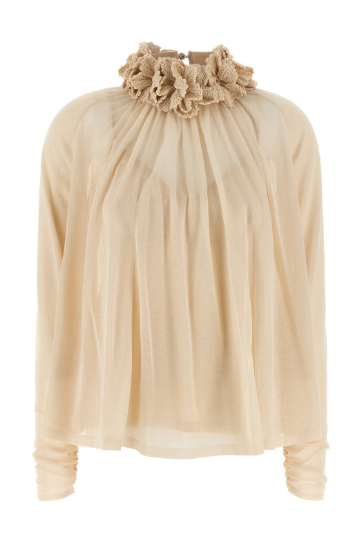 'Hypnotic Crochet Trim' top White 'Hypnotic Crochet Trim' top White