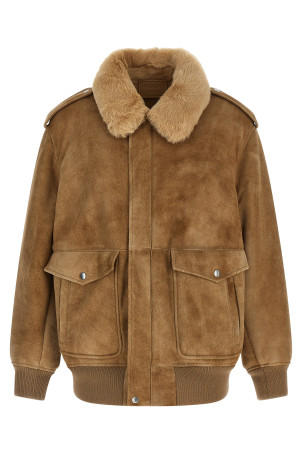 Бомбер из овчины Бежевый PRADA 58A237SOOO172LF0065 Бомбер из овчины Бежевый PRADA 58A237SOOO172LF0065