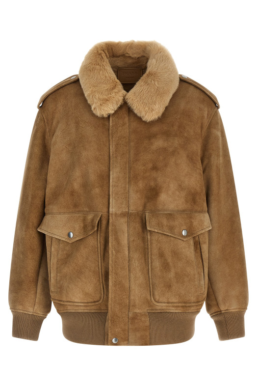 Бомбер из овчины Бежевый PRADA 58A237SOOO172LF0065 Бомбер из овчины Бежевый PRADA 58A237SOOO172LF0065