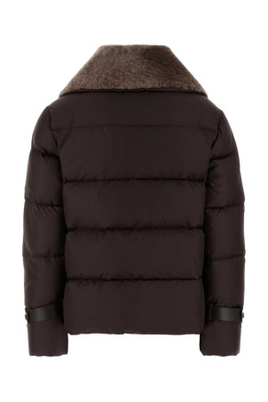 Chocolate polyester down jacket FENDI (FAN212AT8V)
