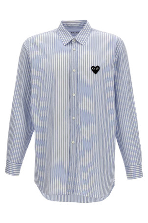Logo patch striped shirt BLUE Logo patch striped shirt BLUE
