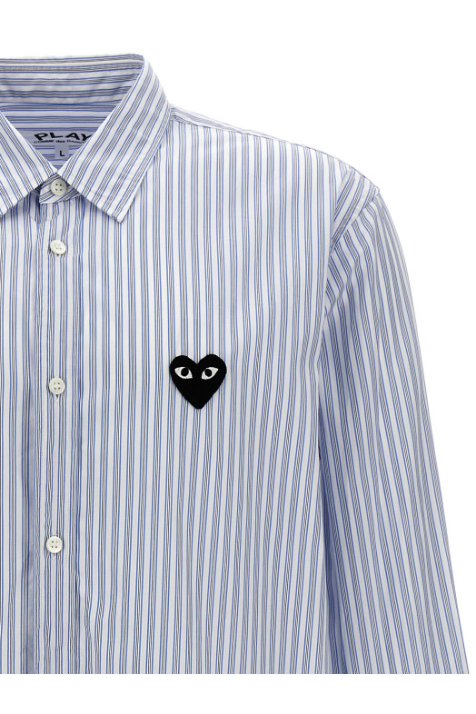 Logo patch striped shirt BLUE Logo patch striped shirt BLUE