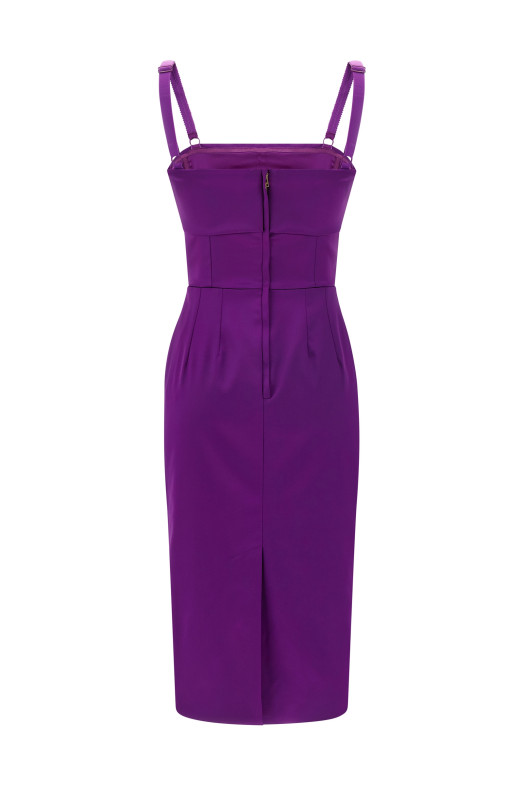 Атласна сукня Фіолетова DOLCE & GABBANA F60AWTFURHMF0571 Атласна сукня Фіолетова DOLCE & GABBANA F60AWTFURHMF0571