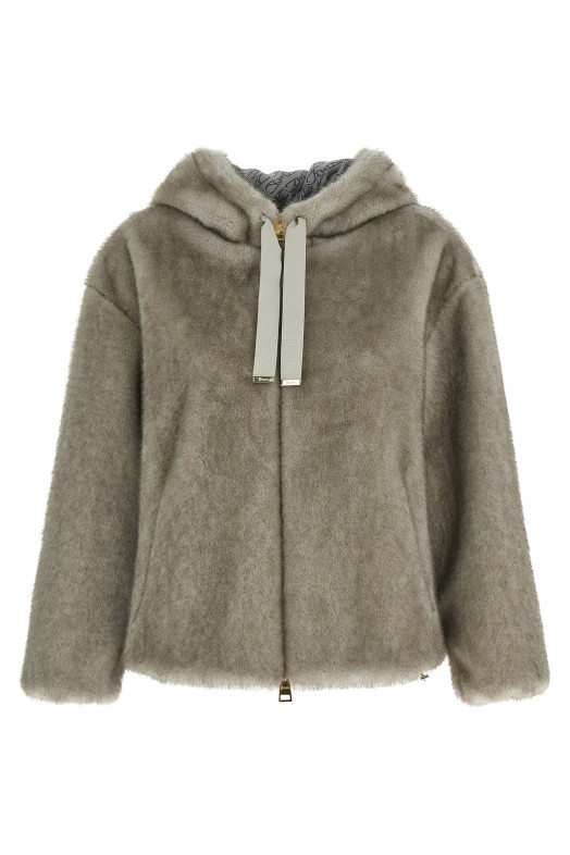 Eco fur hooded Gray Eco fur hooded Gray
