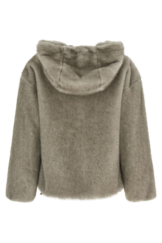 Eco fur hooded Gray Eco fur hooded Gray