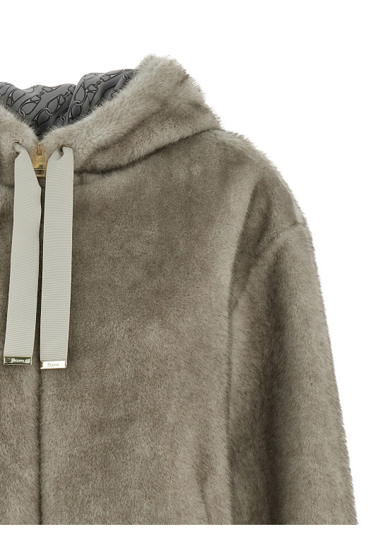 Eco fur hooded Gray Eco fur hooded Gray