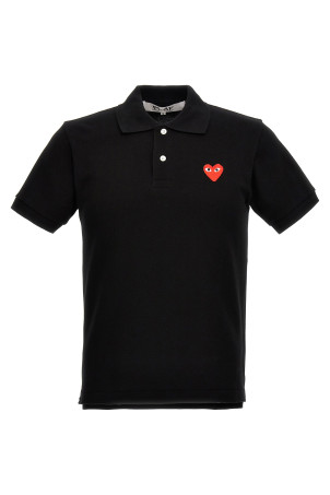 Поло з логотипом Чорне COMME DES GARÇONS PLAY AXT0061 Поло з логотипом Чорне COMME DES GARÇONS PLAY AXT0061
