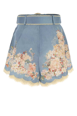 Printed linen Cascadian shorts ZIMMERMANN (3558ASS255)