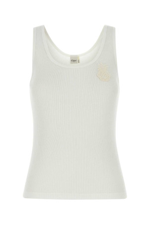 Белая хлопковая майка Разноцветная CHLOE (CH25AJH12176) CHLOÉ