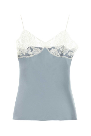 Powder blue satin tank top Black CHLOE (CH25SHT66342) Powder blue satin tank top Black CHLOE (CH25SHT66342)