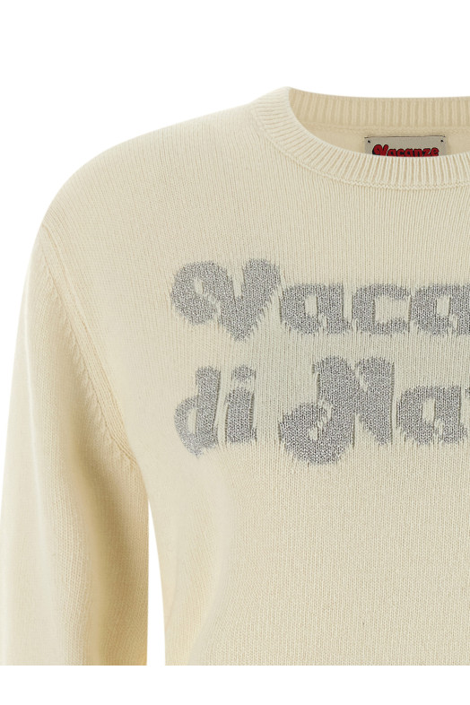 Свитер «New Queen-Vacanze di Natale» Лимитированная серия. Белый QUE001000433IVACANZELOGO10AR