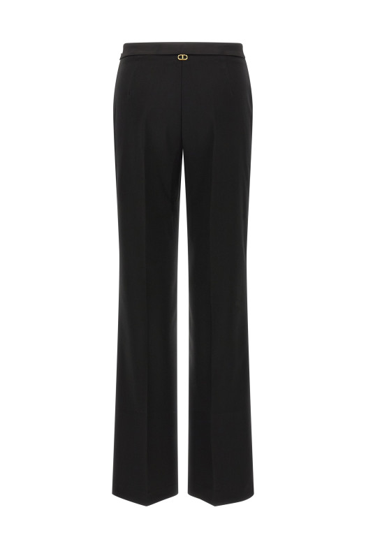 Satin detail trousers Black