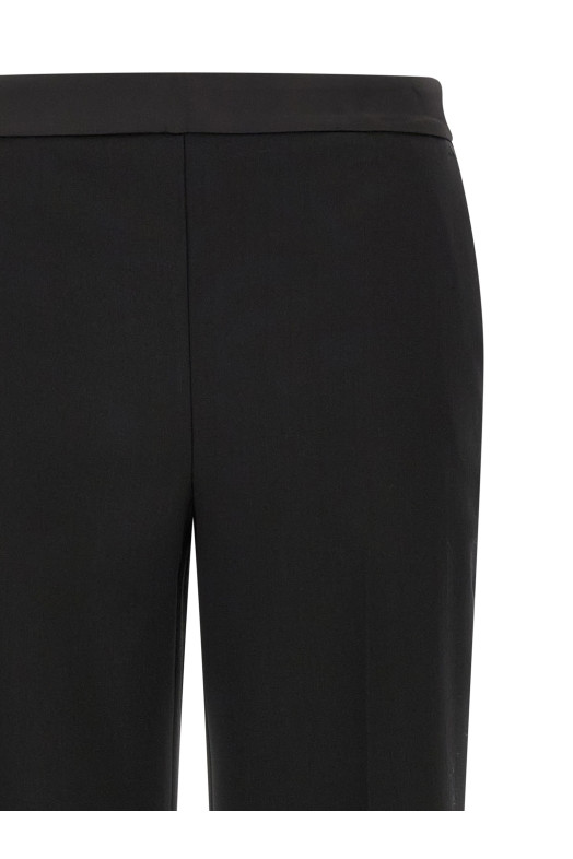 Satin detail trousers Black