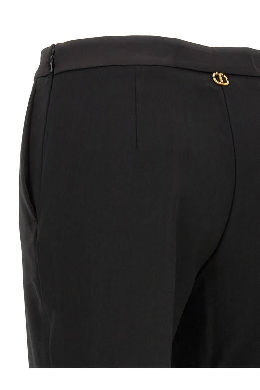 Satin detail trousers Black