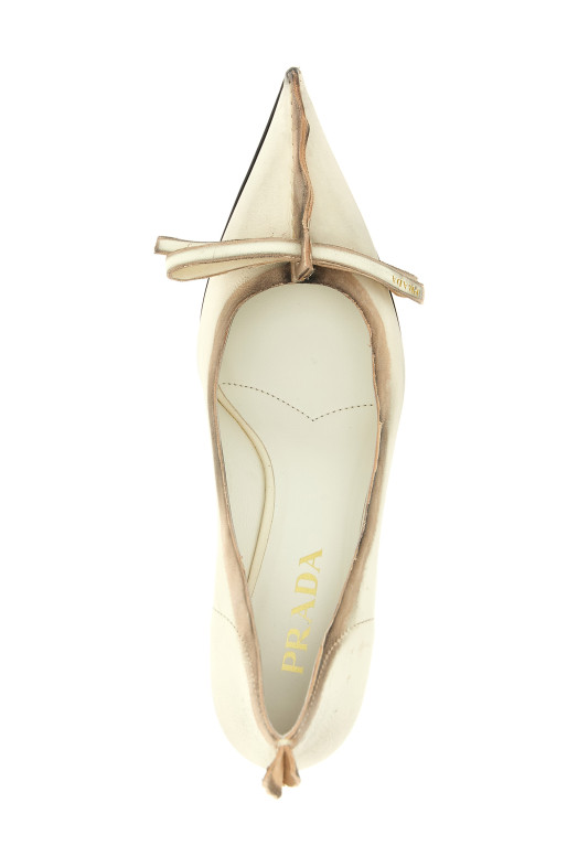 Туфли из состаренной кожи Бежевые PRADA 1I208OFA055V69F0K74 Туфли из состаренной кожи Бежевые PRADA 1I208OFA055V69F0K74