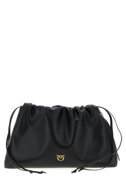 Maxi leather clutch Black