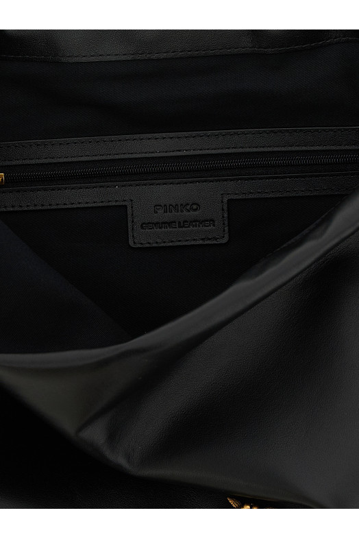 Maxi leather clutch Black