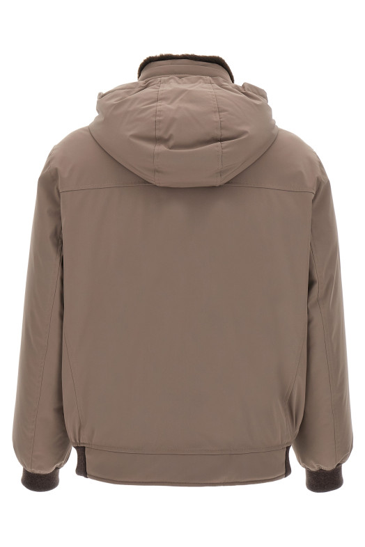 Шерлінгова куртка-бомбер з коміром Сіра BRUNELLO CUCINELLI MV4061606CGZ67