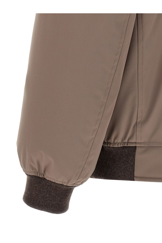 Шерлінгова куртка-бомбер з коміром Сіра BRUNELLO CUCINELLI MV4061606CGZ67