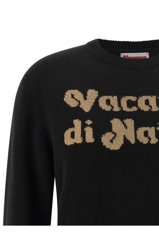 Свитер «New Queen-Vacanze di Natale» Лимитированная серия. Черный QUE001000432IVACANZELOGO00OR