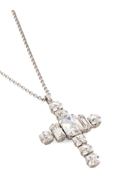 Ожерелье с крестом из стразов, серебро DOLCE & GABBANA WNR8S8W111187655 Ожерелье с крестом из стразов, серебро DOLCE & GABBANA WNR8S8W111187655