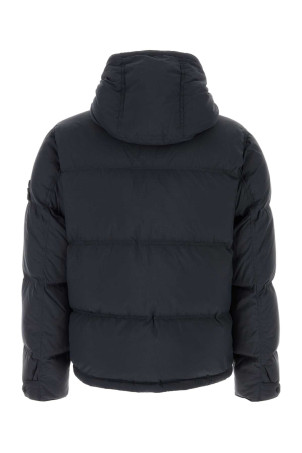 Dark blue nylon down jacket Black STONE ISLAND (410001982)