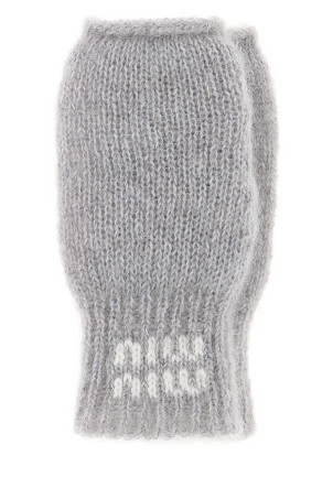 Grey stretch mohair blend gloves MIU MIU (5GG1962CQD) Grey stretch mohair blend gloves MIU MIU (5GG1962CQD)