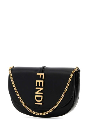 Black leather Chain Fendigraphy wallet Black FENDI (8M0529ANSS)